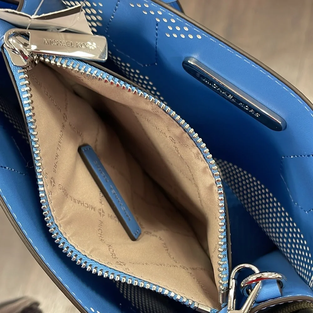 Michael Kors Perforated Leather Tote in Light Blue